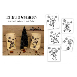 ITH Stickdatei - Lichtbeutel Wintergirls